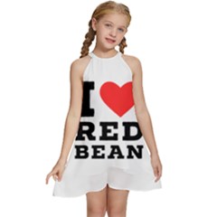 I Love Red Bean Kids  Halter Collar Waist Tie Chiffon Dress by ilovewhateva