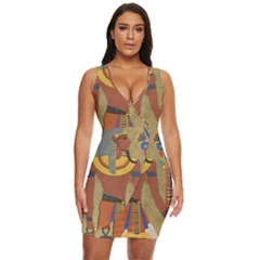 Egyptian Tutunkhamun Pharaoh Design Draped Bodycon Dress by Mog4mog4