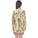 Egyptian Paper Papyrus Hieroglyphs Long Sleeve Chiffon Shift Dress  View2