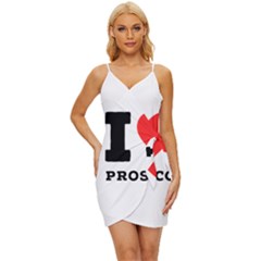 I Love Prosecco Wrap Tie Front Dress by ilovewhateva