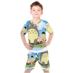 My Neighbor Totoro Totoro Kids  Tee And Shorts Set by Mog4mog4