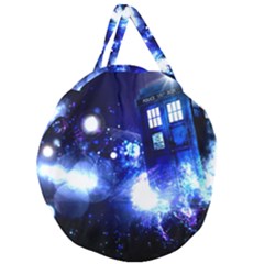 Tardis Background Space Giant Round Zipper Tote by Mog4mog4