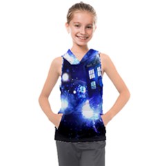 Tardis Background Space Kids  Sleeveless Hoodie by Mog4mog4