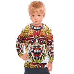 Bali Barong Mask Euclidean Vector Chiefs Face Kids  Hooded Pullover by Mog4mog4