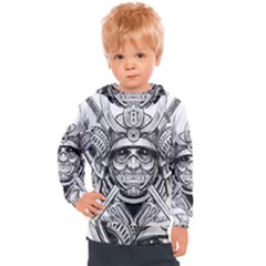 Drawing Samurai Tattoo Sketch Japanese Samurai Kids  Hooded Pullover by Mog4mog4