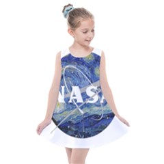 Vincent Van Gogh Starry Night Art Painting Planet Galaxy Kids  Summer Dress by Mog4mog4