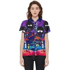 Cartoon Parody In Outer Space Short Sleeve Pocket Shirt by Mog4mog4