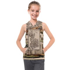 Antique Map Railway Lines Railway Train Char Kids  Sleeveless Hoodie by Mog4mog4