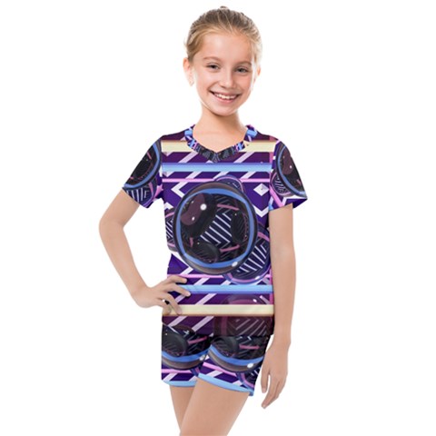 Abstract Sphere Room 3d Design Shape Circle Kids  Mesh Tee And Shorts Set by Mog4mog4