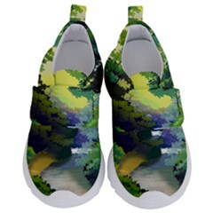 Landscape Illustration Nature Forest River Water Kids  Velcro No Lace Shoes by Mog4mog4