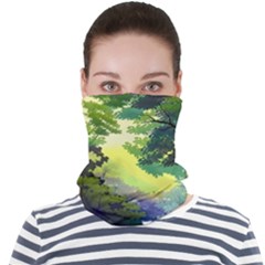 Landscape Illustration Nature Forest River Water Face Seamless Bandana (adult) by Mog4mog4
