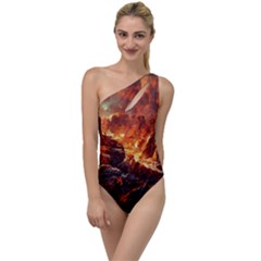 Nature Wallpaper Vulcanic Landscape To One Side Swimsuit by Mog4mog4