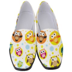 Owl Bird Cartoon Women s Classic Loafer Heels by Bakwanart