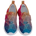 Multicolored Geometric Origami Idea Pattern Kids  Velcro No Lace Shoes View1