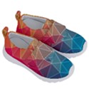 Multicolored Geometric Origami Idea Pattern Kids  Velcro No Lace Shoes View3