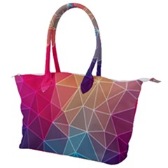 Multicolored Geometric Origami Idea Pattern Canvas Shoulder Bag by Bakwanart