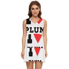 I Love Plum Tiered Sleeveless Mini Dress by ilovewhateva