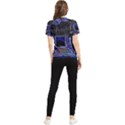 Blue Computer Monitor With Chair Game Digital Wallpaper, Digital Art Women s Short Sleeve Rash Guard View2