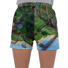 Green Village Miniature Technology Sleepwear Shorts by Bakwanart