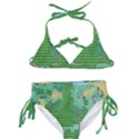 Green Retro Games Pattern Kids  Classic Bikini Set View1