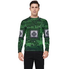 Technology Computer Chip Electronics Industry Circuit Board Men s Long Sleeve Rash Guard by Bakwanart