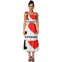 I Love Peppermint Tie-strap Tiered Midi Chiffon Dress by ilovewhateva