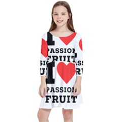 I Love Passion Fruit Kids  Quarter Sleeve Skater Dress by ilovewhateva