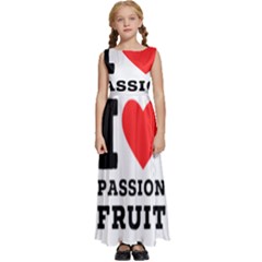 I Love Passion Fruit Kids  Satin Sleeveless Maxi Dress by ilovewhateva