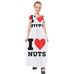 I Love Nuts Kids  Short Sleeve Maxi Dress by ilovewhateva