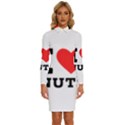 I love nuts Long Sleeve Shirt Collar Bodycon Dress View1