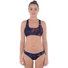 Abstract Colorful Circuit Cross Back Hipster Bikini Set by Bakwanart