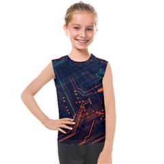 Abstract Colorful Circuit Kids  Mesh Tank Top by Bakwanart