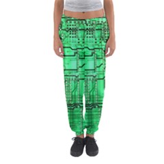 Green Circuit Board Computer Women s Jogger Sweatpants by Bakwanart