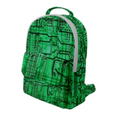 Green Circuit Board Computer Flap Pocket Backpack (large) by Bakwanart