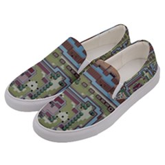 Arcade Game Retro Pattern Men s Canvas Slip Ons by Bakwanart