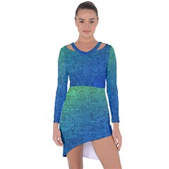 Blue And Green Circuit Board Wallpaper Circuit Board Sketch Asymmetric Cut-out Shift Dress by Bakwanart