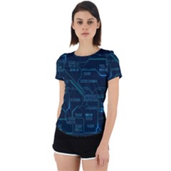 Technology Computer Circuit Boards Electricity Cpu Binary Back Cut Out Sport Tee by Bakwanart