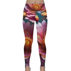 Pink Flowers Petals Blossoms Blooms Art Lightweight Velour Classic Yoga Leggings by 99art