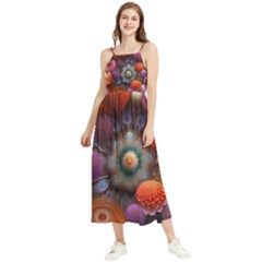 Flower Blossoms Petals Blooms Boho Sleeveless Summer Dress by 99art