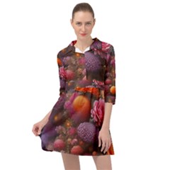 Flowers Blossoms Petals Blooms Mini Skater Shirt Dress by 99art