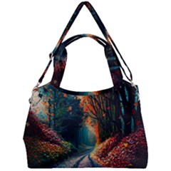 Forest Autumn Fall Painting Double Compartment Shoulder Bag by 99art