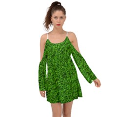 Green Grass Texture Summer Boho Dress by 99art