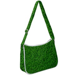 Green Grass Texture Summer Zip Up Shoulder Bag by 99art