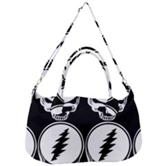 Black And White Deadhead Grateful Dead Steal Your Face Pattern Removable Strap Handbag by 99art