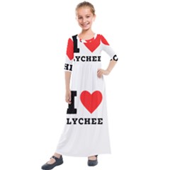 I Love Lychee  Kids  Quarter Sleeve Maxi Dress by ilovewhateva