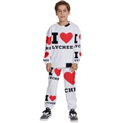 I Love Lychee  Kids  Sweatshirt Set by ilovewhateva