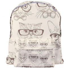 Seamless Pattern Hand Drawn-cats-with Hipster Accessories Giant Full Print Backpack by Vaneshart