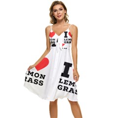 I Love Lemon Grass Sleeveless Tie Front Chiffon Dress by ilovewhateva