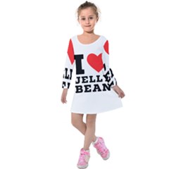 I Love Jelly Bean Kids  Long Sleeve Velvet Dress by ilovewhateva