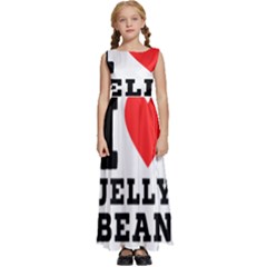 I Love Jelly Bean Kids  Satin Sleeveless Maxi Dress by ilovewhateva